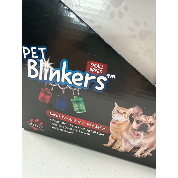 Pet Blinkers Small Breed Flashing LED Safety Light Blue & White Weather Resistan - Picture 5 of 5
